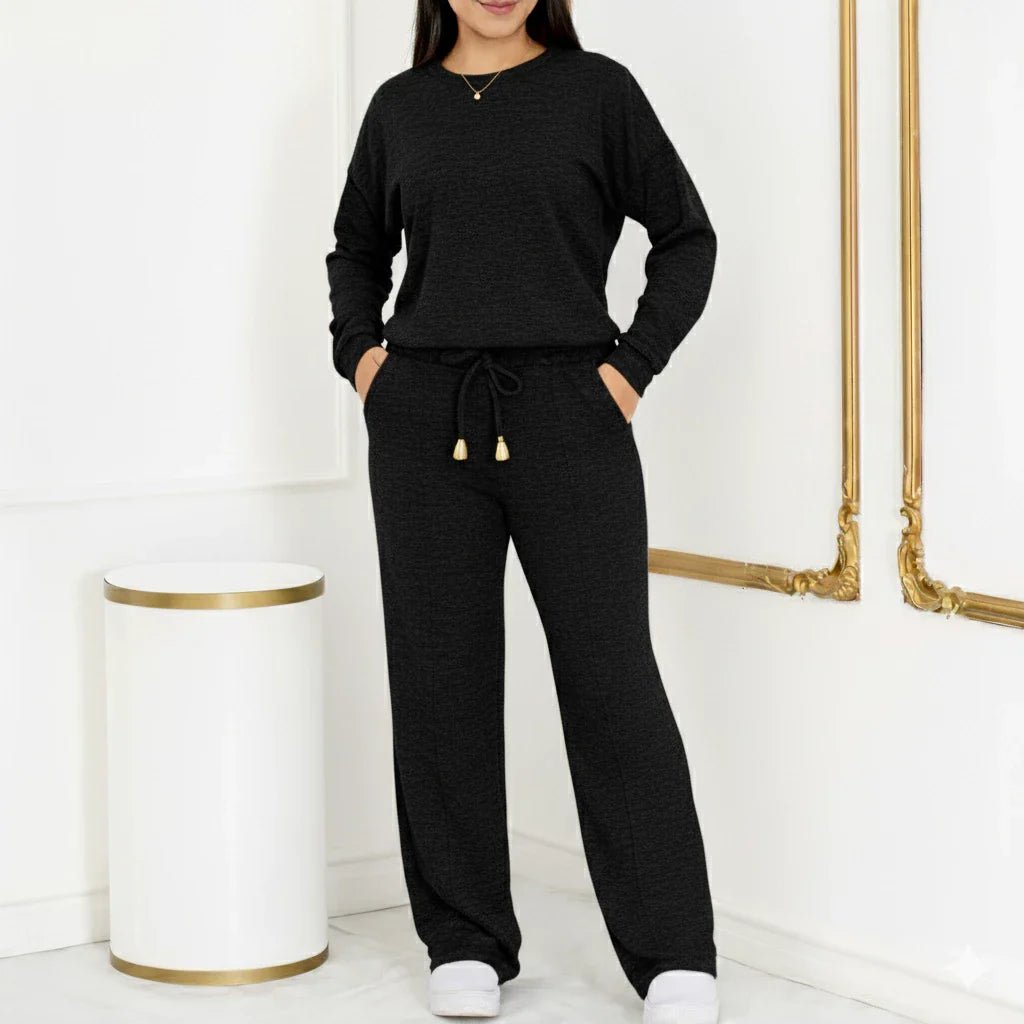 Conjunto Feminino Longo em Tricot (Blusa + Calça) | PROMOÇÃO OUTONO/INVERNO - Mariana Modas