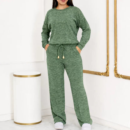 Conjunto Feminino Longo em Tricot (Blusa + Calça) | PROMOÇÃO OUTONO/INVERNO - Mariana Modas