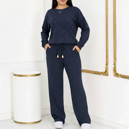 Conjunto Feminino Longo em Tricot (Blusa + Calça) | PROMOÇÃO OUTONO/INVERNO - Mariana Modas