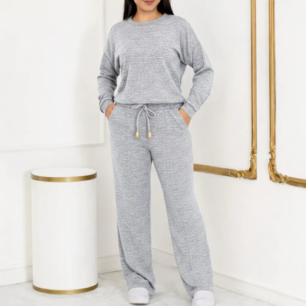 Conjunto Feminino Longo em Tricot (Blusa + Calça) | PROMOÇÃO OUTONO/INVERNO - Mariana Modas