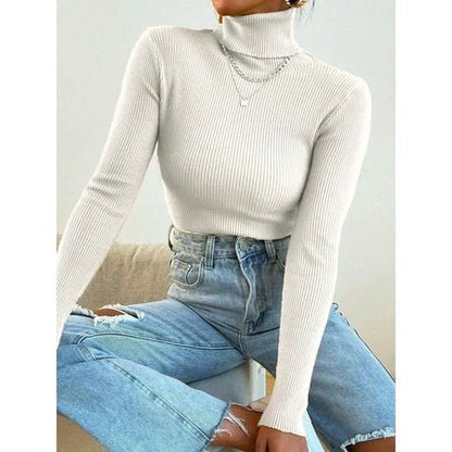 (KIT COM 3) Blusa Feminina Tricô Manga Longa Gola Alta | PROMOÇÃO OUTONO/INVERNO - Mariana Modas