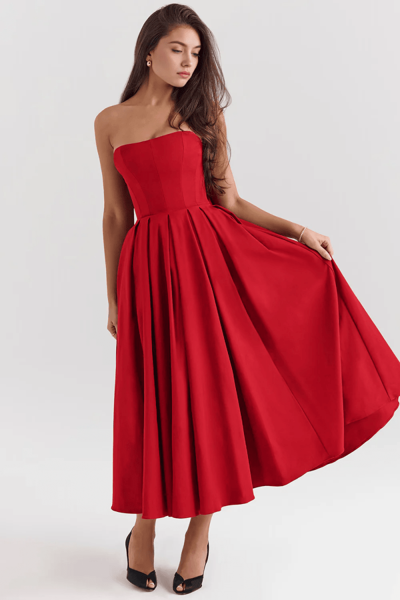 Vestido Bustier Celeste - Mariana Modas