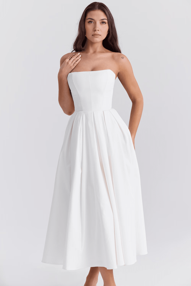 Vestido Bustier Celeste - Mariana Modas