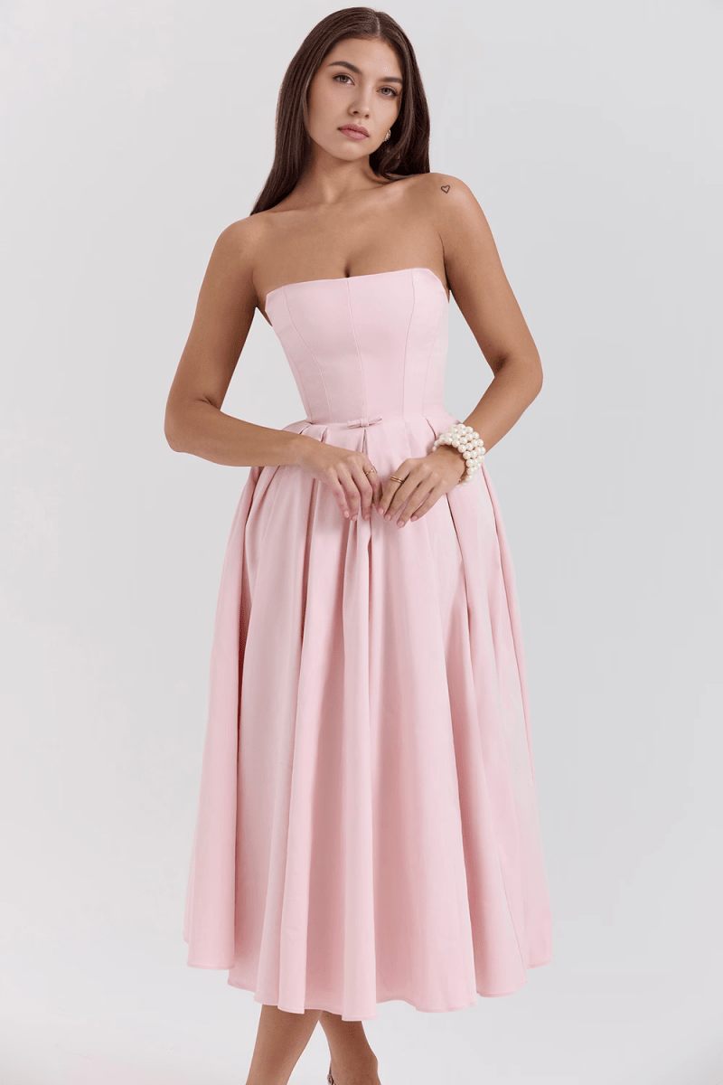 Vestido Bustier Celeste - Mariana Modas