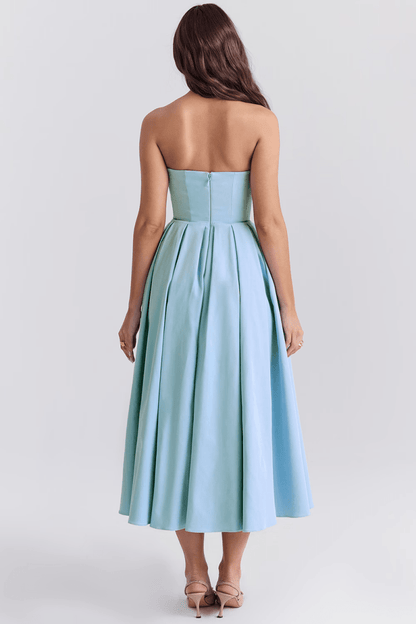 Vestido Bustier Celeste - Mariana Modas