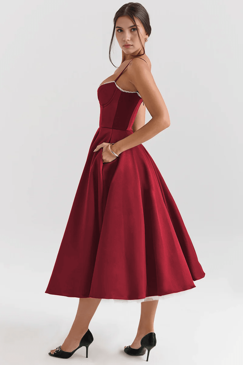 Vestido Midi Cloe - Camada Dupla - Mariana Modas