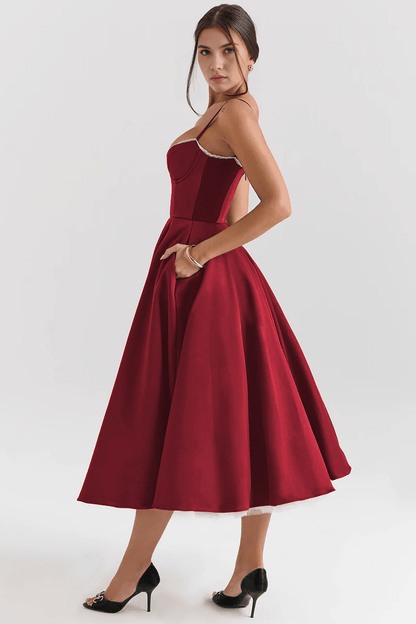 Vestido Midi Cloe - Camada Dupla - Mariana Modas