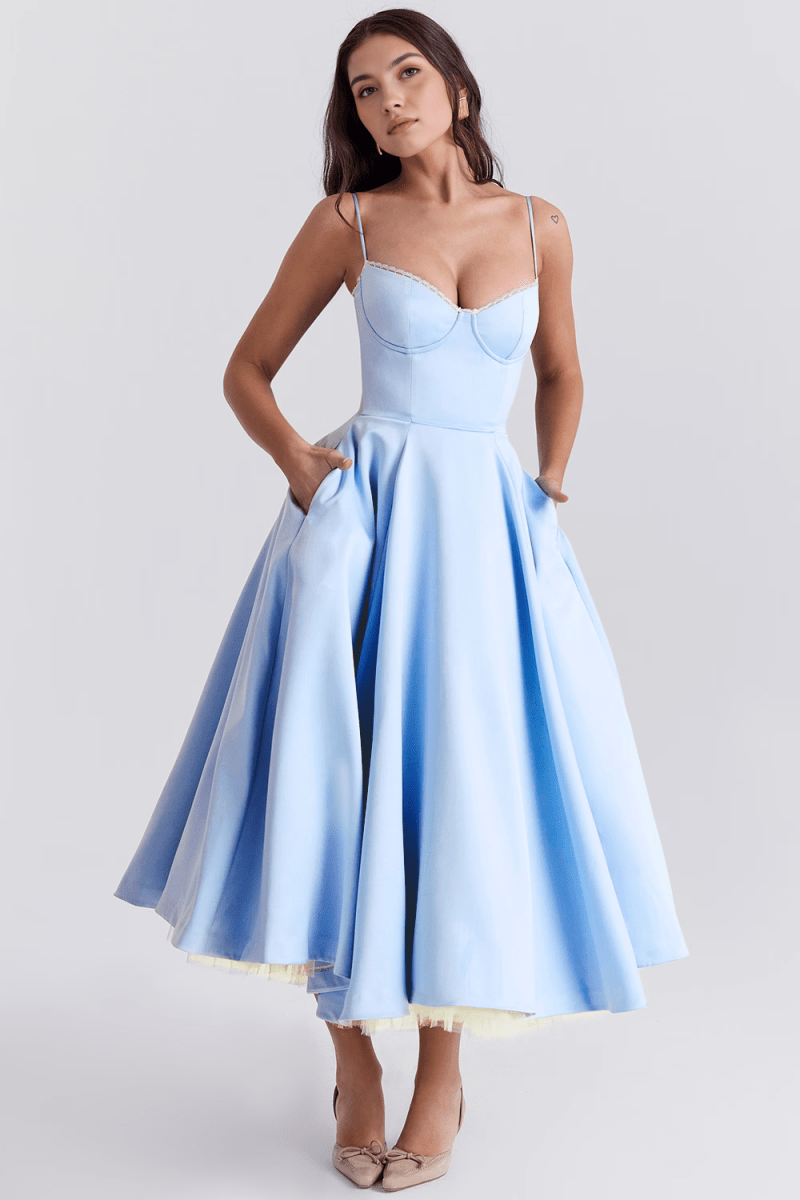 Vestido Midi Cloe - Camada Dupla - Mariana Modas
