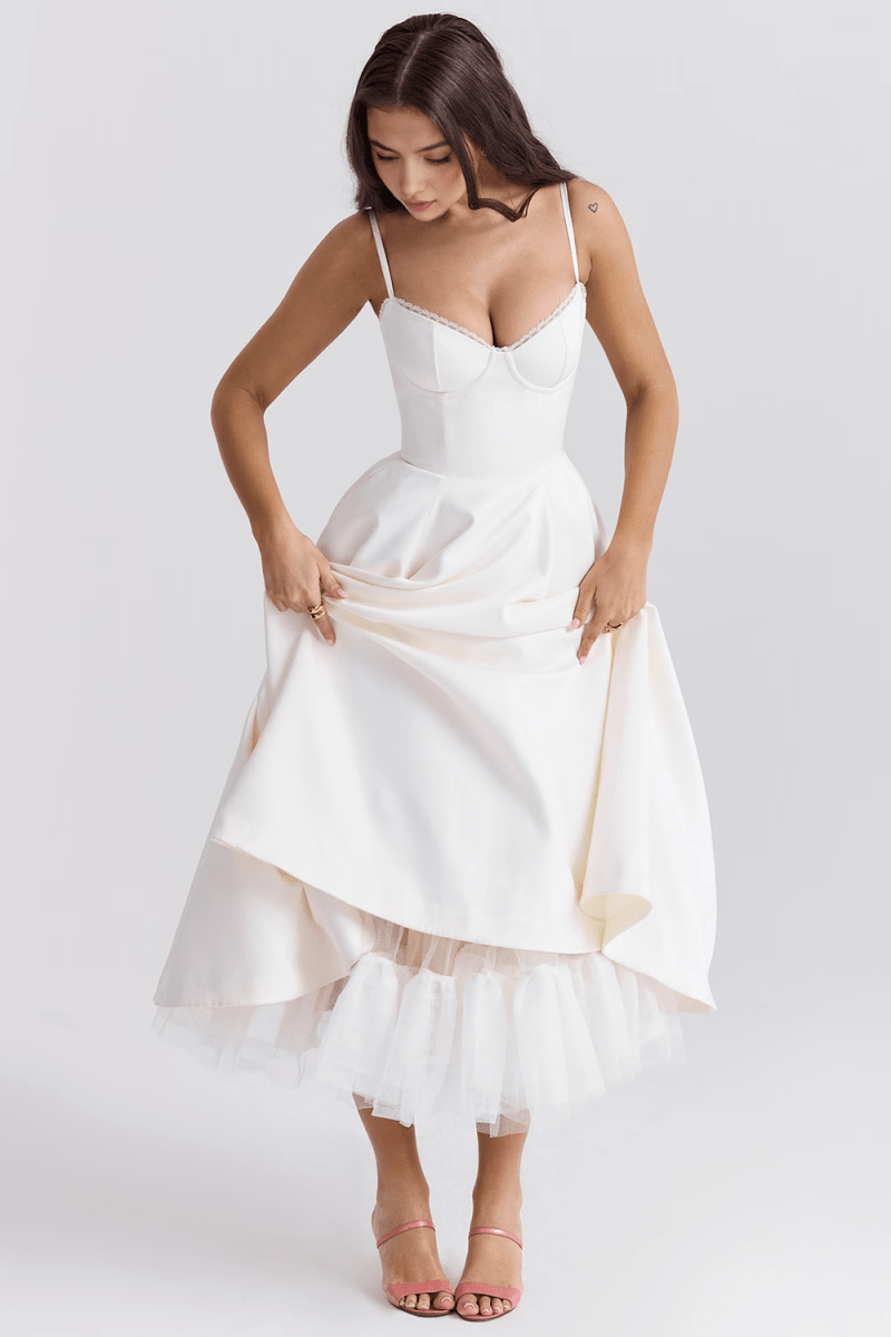 Vestido Midi Cloe - Camada Dupla - Mariana Modas