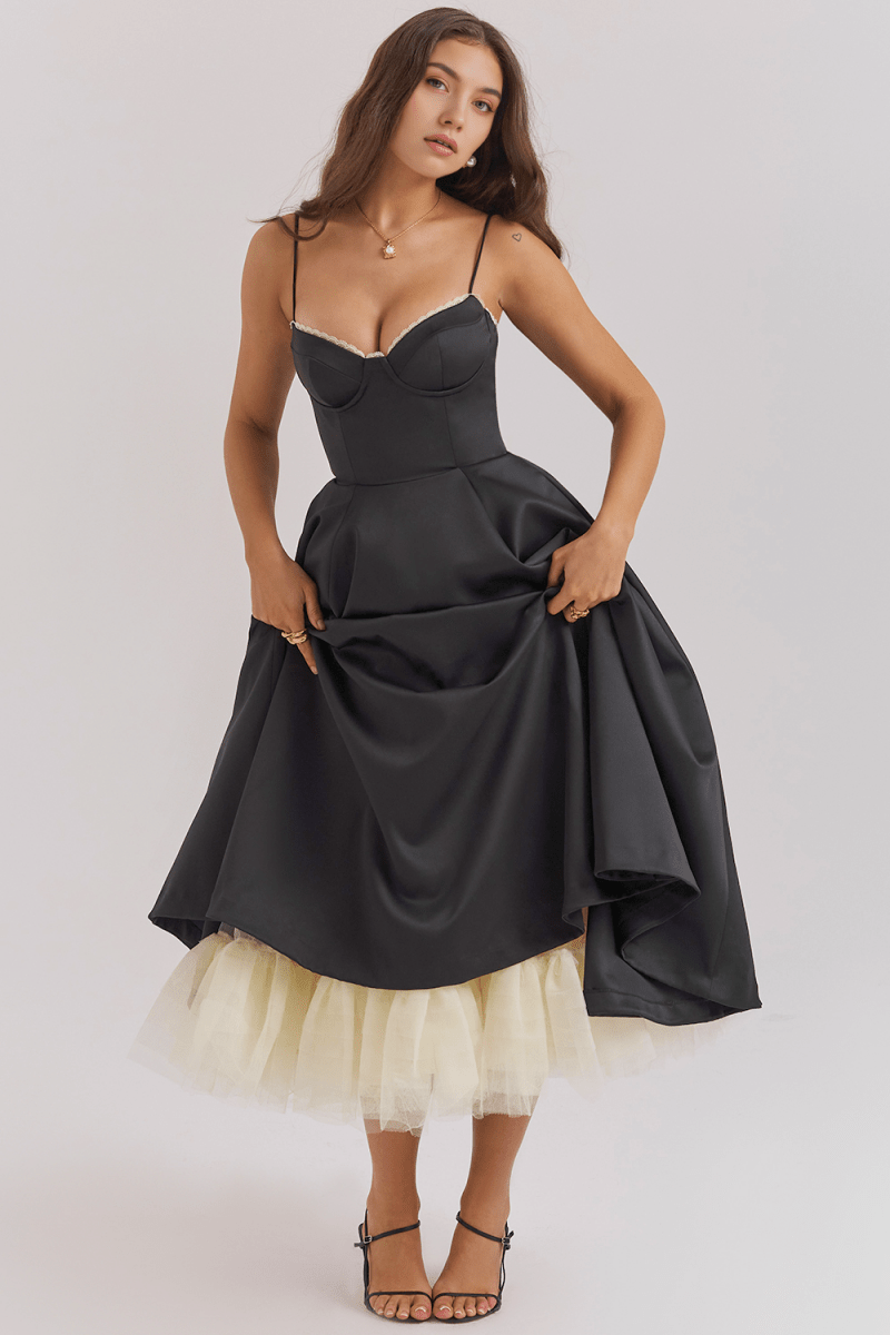 Vestido Midi Cloe - Camada Dupla - Mariana Modas