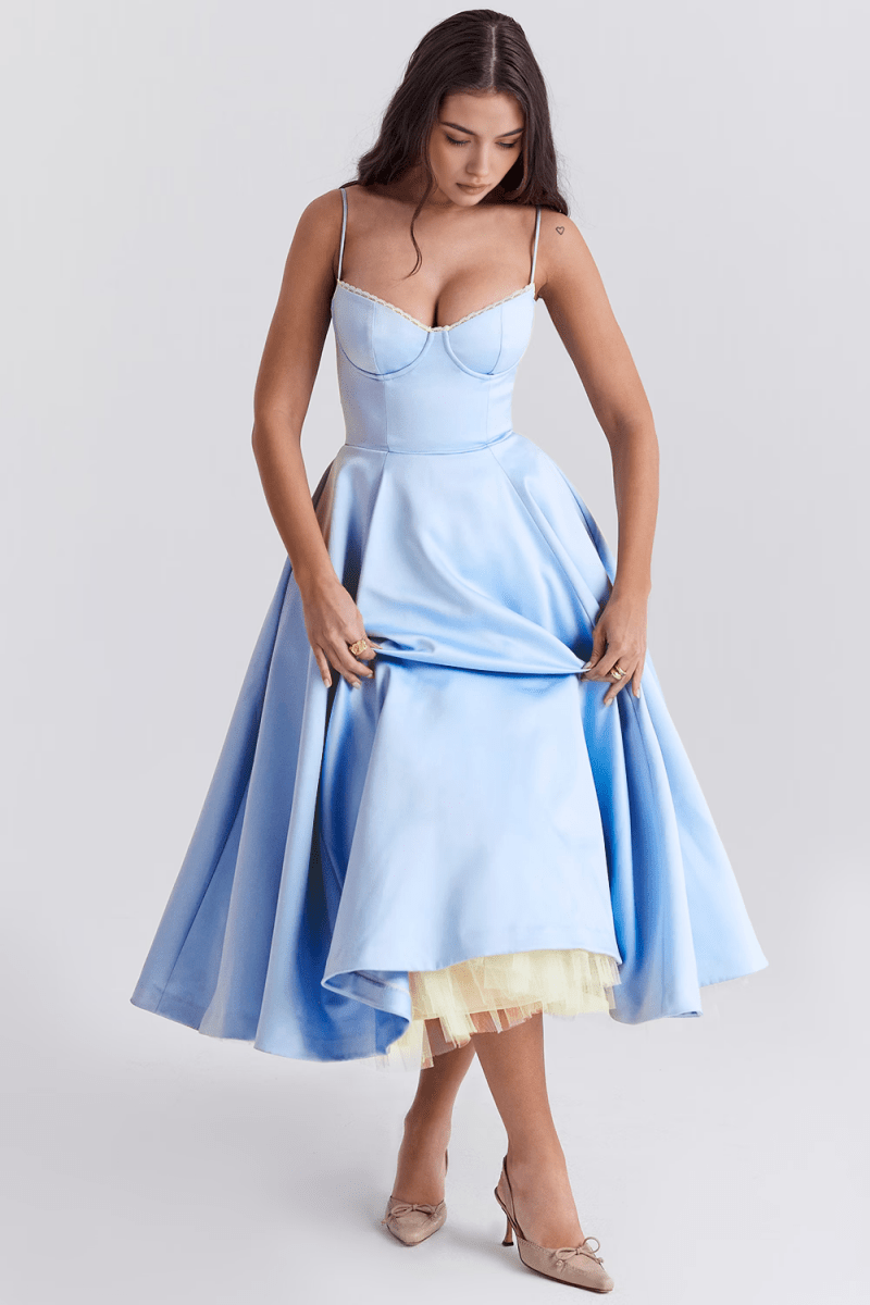Vestido Midi Cloe - Camada Dupla - Mariana Modas
