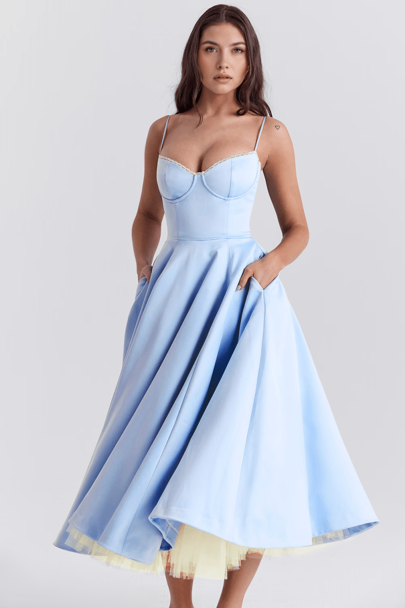 Vestido Midi Cloe - Camada Dupla - Mariana Modas