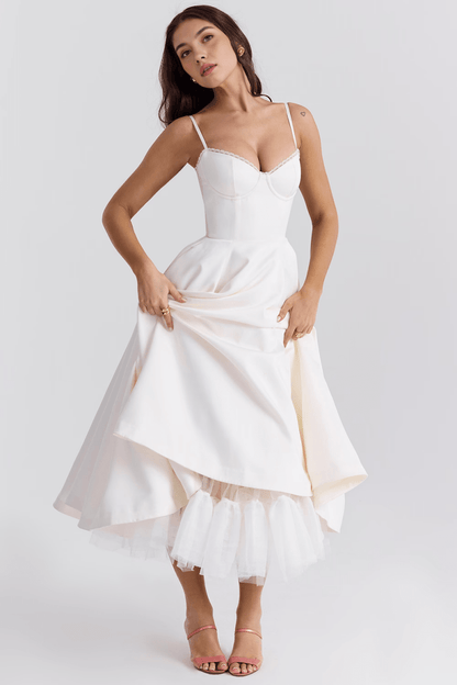 Vestido Midi Cloe - Camada Dupla - Mariana Modas