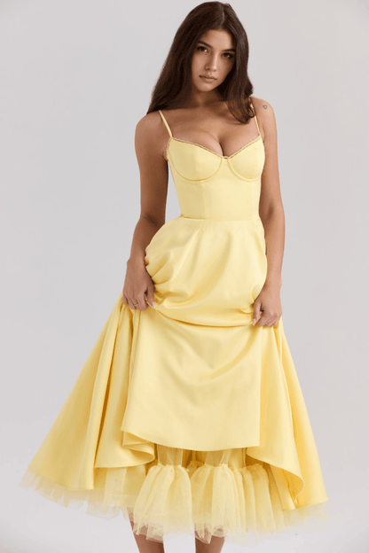 Vestido Midi Cloe - Camada Dupla - Mariana Modas