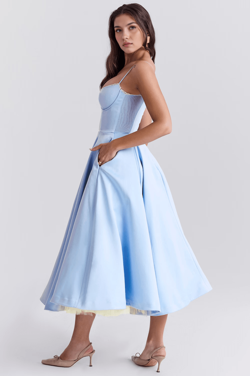 Vestido Midi Cloe - Camada Dupla - Mariana Modas