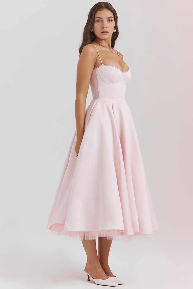 Vestido Midi Cloe de Camada Dupla - Mariana Modas
