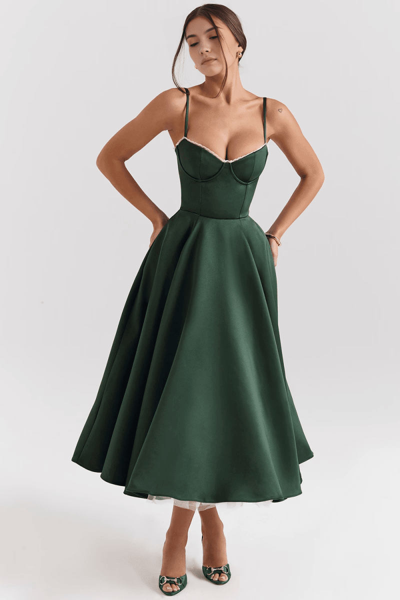 Vestido Midi Cloe de Camada Dupla - Mariana Modas