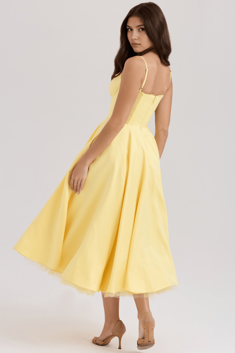 Vestido Midi Cloe de Camada Dupla - Mariana Modas