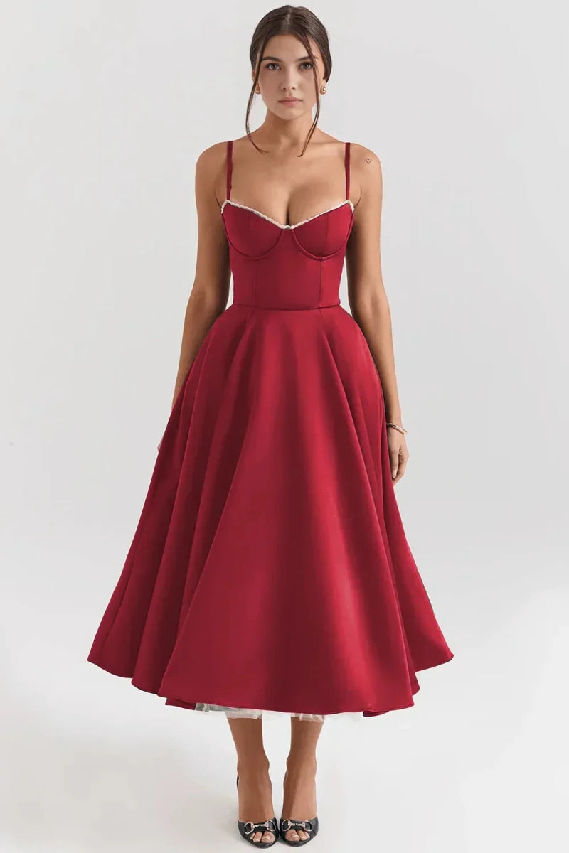 Vestido Midi Cloe de Camada Dupla - Mariana Modas