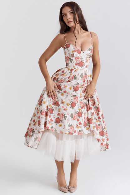 Vestido Midi Cloe de Camada Dupla - Mariana Modas