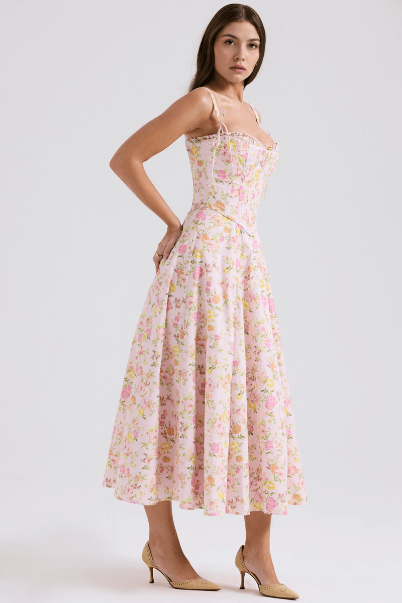 Vestido Midi Louise com Corset Removível - Mariana Modas