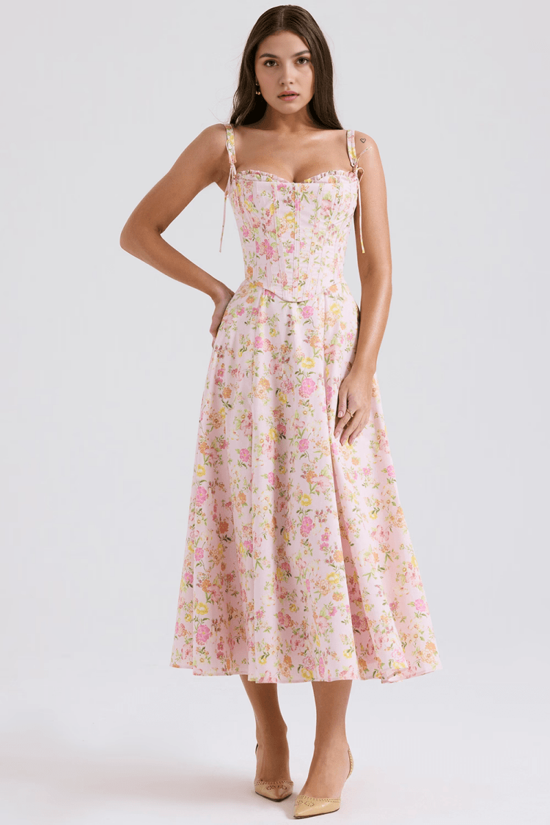 Vestido Midi Louise com Corset Removível - Mariana Modas