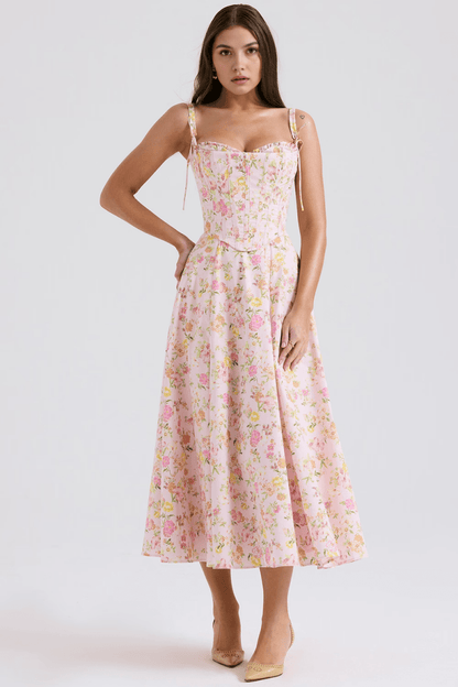 Vestido Midi Louise com Corset Removível - Mariana Modas