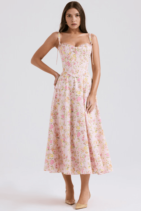 Vestido Midi Louise com Corset Removível - Mariana Modas