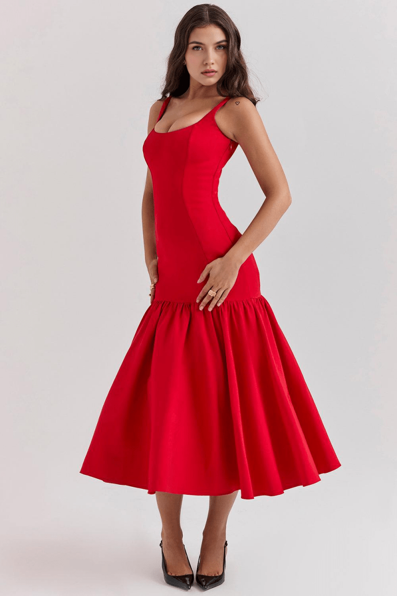 Vestido Midi Magda - Mariana Modas